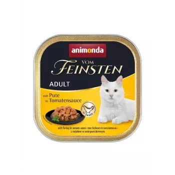 Animonda Vom Feinsten Pavo en salsa de tomate, 100 g tarrina, sin cereales, adulto