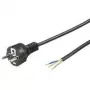 Wentronic Goobay cable de toma de tierra para montaje individual, 2 m, negro - tipo F (tipo F, CEE 7/7) > extremos de cable sueltos (94701)