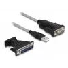 Adaptador DeLOCK USB 2.0 Type-A a serie RS-232 D-Sub 9 + D-Sub 25