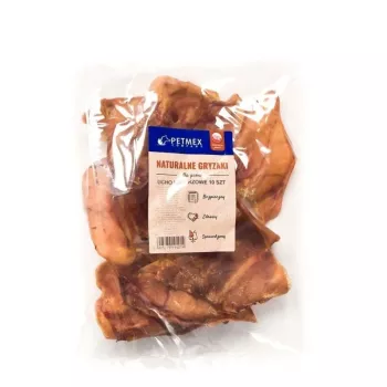 Snack masticable para perros PETMEX Oreja de cerdo pack de 10 · orejas de cerdo naturales de 40 g cada una · 400 g en total · para perros adultos de razas medianas y grandes