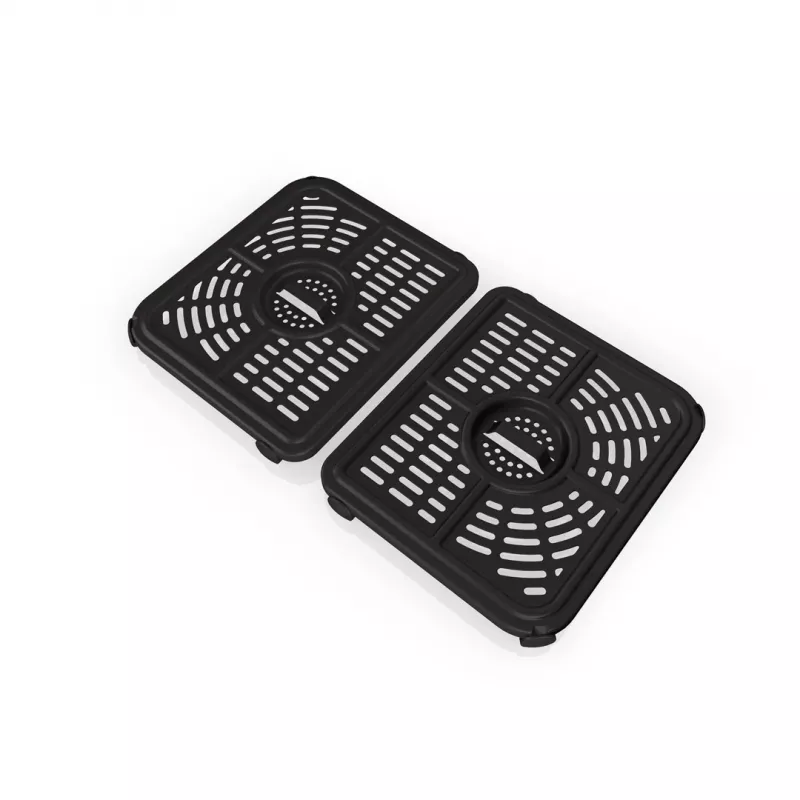 Freidora de aire caliente doble de 10,4 L Ninja AF500EU, independiente, 2470 W, negra, acero inoxidable