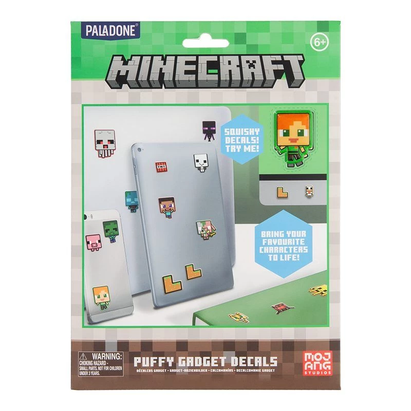 Paladone Minecraft Puffy Gadget Decals PP13218MCF — pegatinas decorativas Puffy para dispositivos