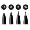 Faber-Castell Pitt Artist Pen FC-167153, negro, 4 uds.