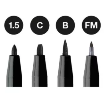 Faber-Castell Pitt Artist Pen FC-167153, negro, 4 uds.
