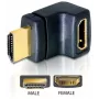 Adaptador HDMI DeLOCK 65072 conector macho HDMI a conector hembra HDMI, 90° hacia arriba