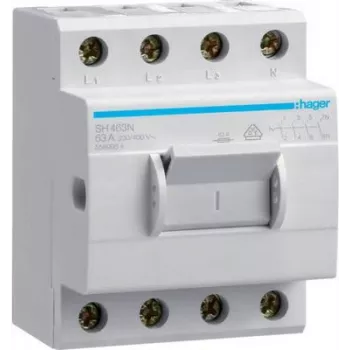 Hager SH463N Interruptor automático compacto 63A 4 contactos cerrados 400VAC 3,5PLE