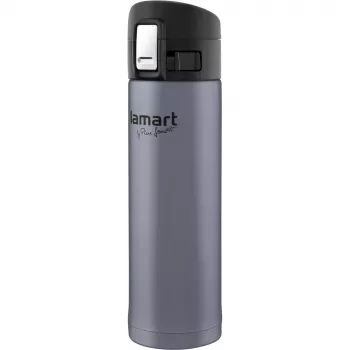 Vaso térmico LAMART LT4044 0,42 L acero inoxidable doble pared con aislamiento al vacío, tapa con botón, Ø 6,4 cm