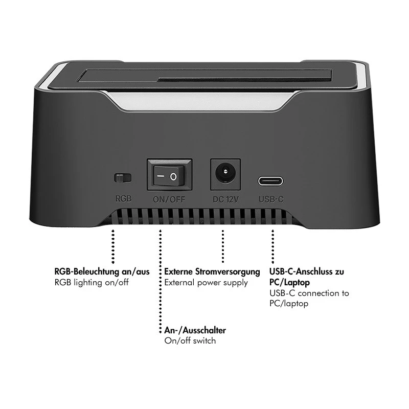 LogiLink Docking station para HDD LogiLink Quickport USB 3.2 1 puerto para 2,5/3,5 SATA (QP0035)
