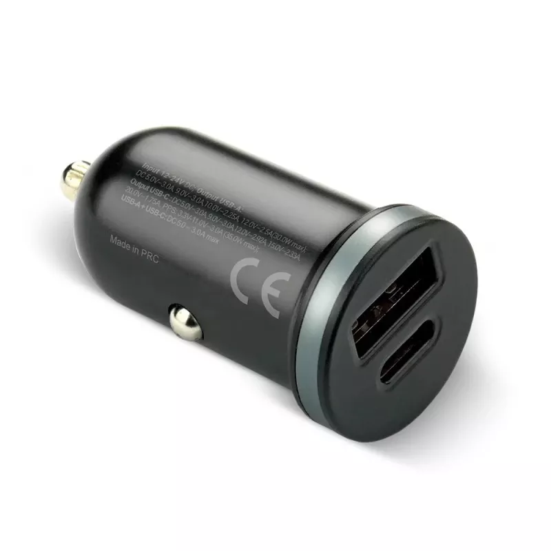 Cargador de coche everActive CC-30Q QC3.0 35W – 1x USB-A, 1x USB-C, carga rápida