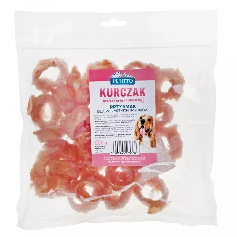 PETITTO anillos de pescado y pollo - premios para perros - 500 g