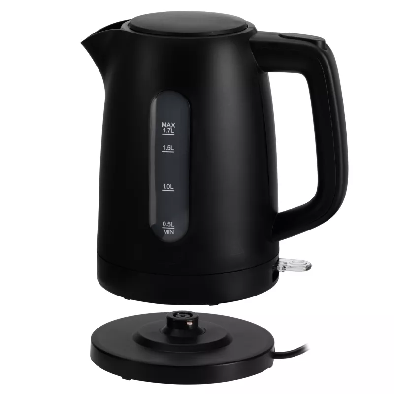 Adler AD 1379b hervidor eléctrico, 1,7 l, 2200 W, base giratoria de 360°, negro