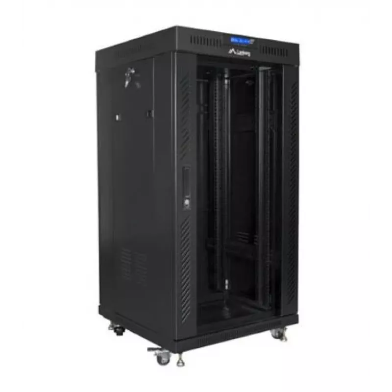 Armario rack 19 pulgadas 22HE 600x600 mm negro LANBERG FF01-6622-12BL