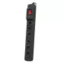 Regleta de enchufes ARMAC M6 — 6 tomas, cable de 1,5 m, negra