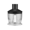 LAFE BlendMix BRK-003A set de batidora de mano, 800 W, 2 velocidades, turbo, cuchilla de acero inoxidable, vaso de 0,6 l, negro/plateado