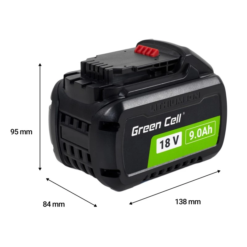 Batería Green Cell DCB547 para herramientas eléctricas DeWalt XR 18V 9Ah/FLEXVOLT 54V 3Ah sustituto de DCB547 DCB548