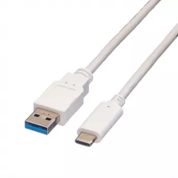 VALUE - cable USB - USB 3.0 (M) a USB Type-C (M) - 5 V - 900 mA - 1 m - Blanco (11.99.9011)