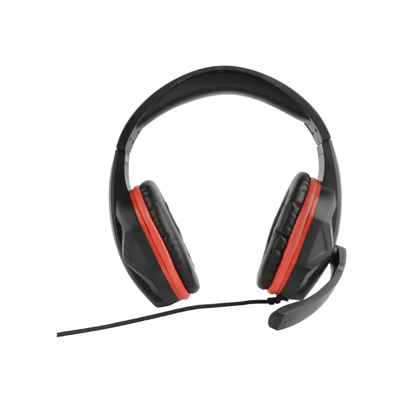 Auriculares gaming con cable GEMBIRD GHS-03 — 20–20000 Hz, cable de 2 m, 250 g, negro/rojo