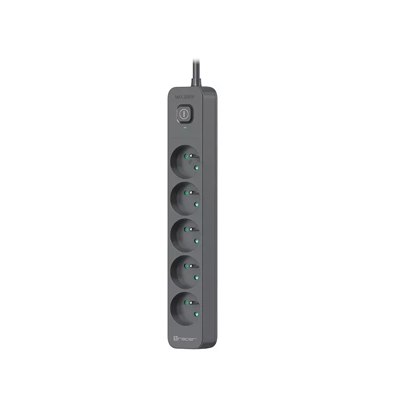 Regleta de protección contra sobretensiones Power Line+ 5m Graphite (5 tomas)