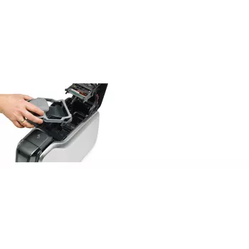 Impresora de tarjetas de plástico Zebra ZC300 – Sublimación de color/Termotransferencia, 300x300 DPI, LCD, alimentación de 100 hojas, Ethernet, Plata/Negro
