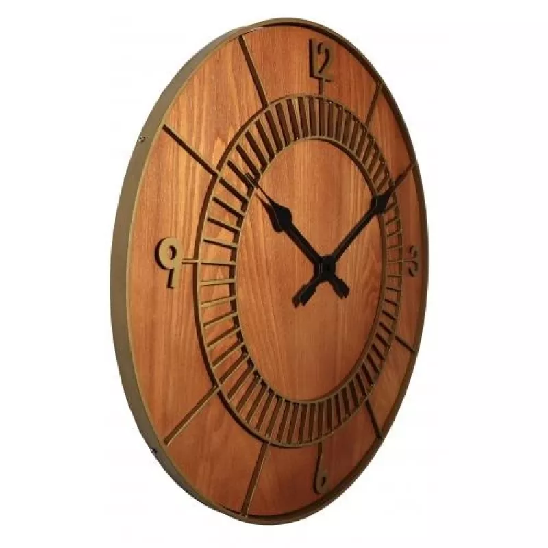 Reloj NeXtime 3113br Wood Round, Ø50 cm, reloj de pared, marrón