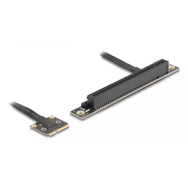 Delock Adaptador Mini PCIe macho a ranura PCIe 3.0 x16, acodado 90 grados, con cable
