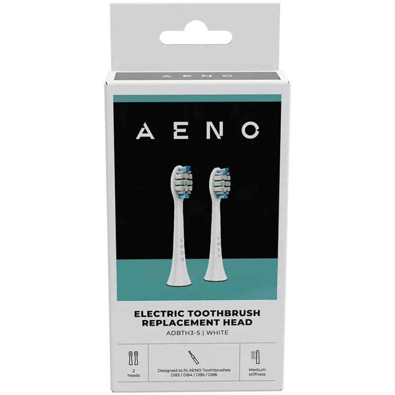 Cabezales de cepillo de repuesto AENO, blanco, cerdas Dupont, pack de 2 (para ADB0003/ADB0005 y ADB0004/ADB0006)