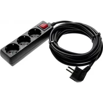 Regleta de enchufes AS Schwabe 11372 con interruptor, negra