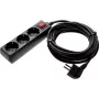 Regleta de enchufes AS Schwabe 11372 con interruptor, negra