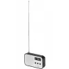 Adler AD 1907 radio digital PLL, AM/FM, 40 presintonías, alarma con repetición, USB-C, batería recargable integrada, conector de 3,5 mm, blanco/negro
