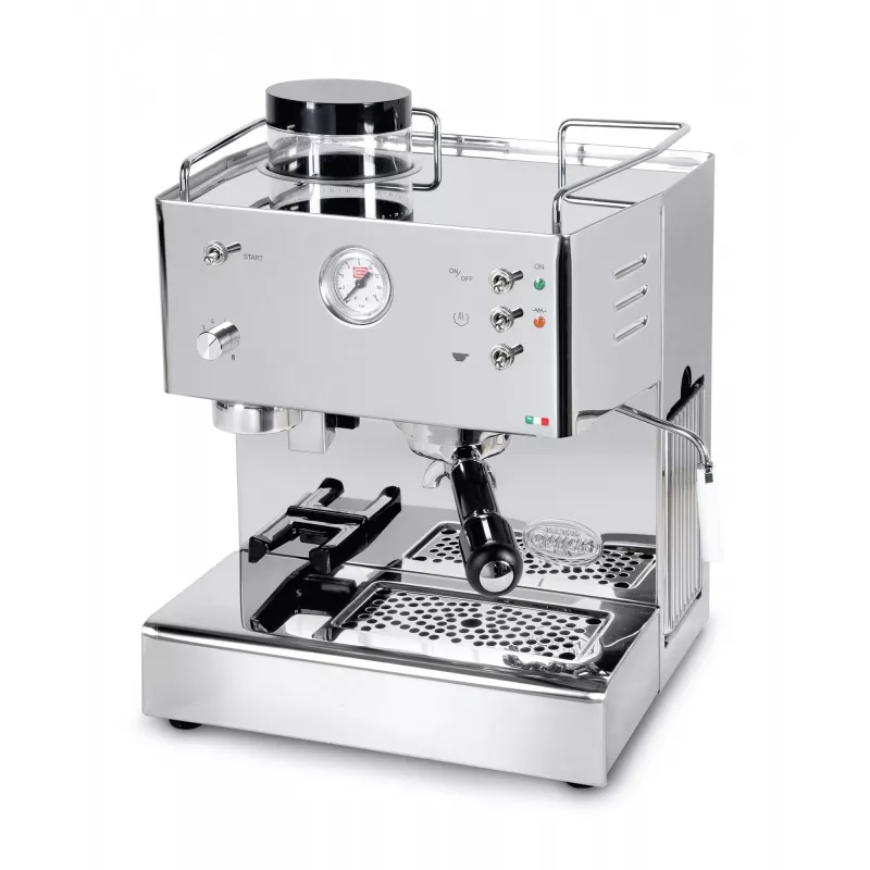 Quick Mill Pegaso, cafetera espresso, café en grano, molinillo integrado, 1200 W, acero inoxidable
