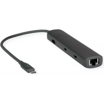 Estación de acoplamiento ROLINE 12021124 USB 3.2 Gen 1 Type-C gris con cable