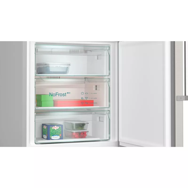 Siemens iQ500 KG49NAIBT frigorífico combi independiente 440 L acero inoxidable