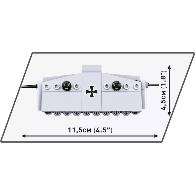 Set de construcción COBI Sturmpanzerwagen A7V — 119 piezas, recomendado a partir de 5 años, plata