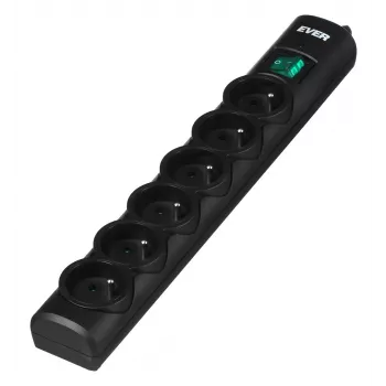 Ever Optima 5m negro 6 tomas AC 250 V