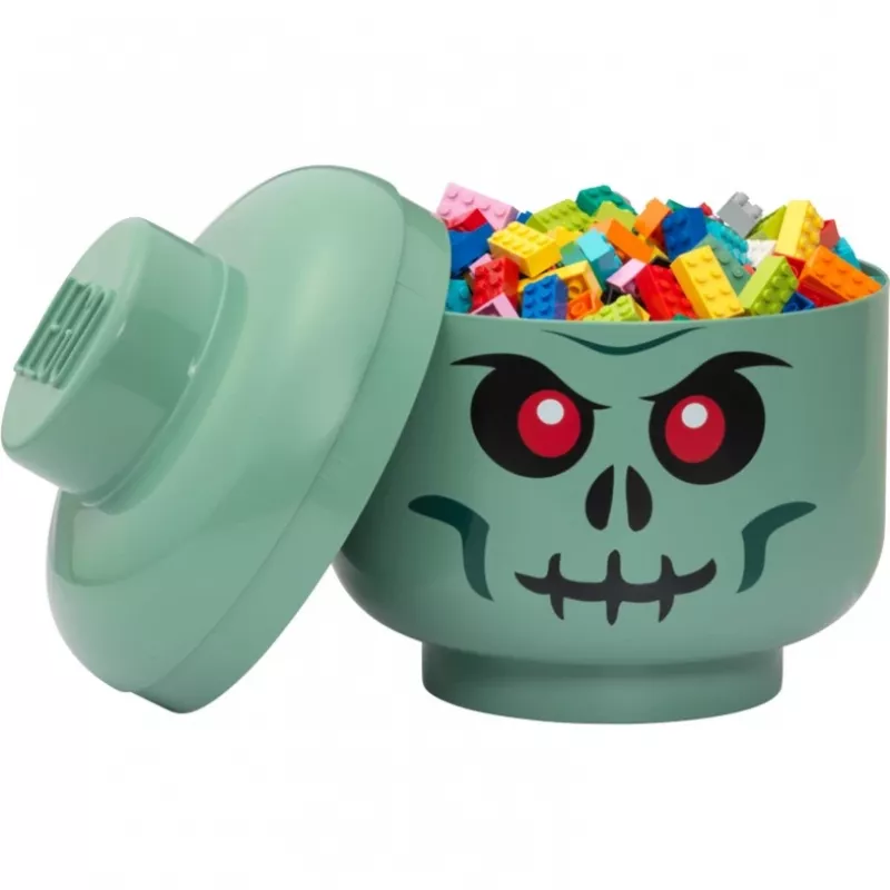 Caja de almacenamiento LEGO Storage Head Skeleton, negra/roja, grande