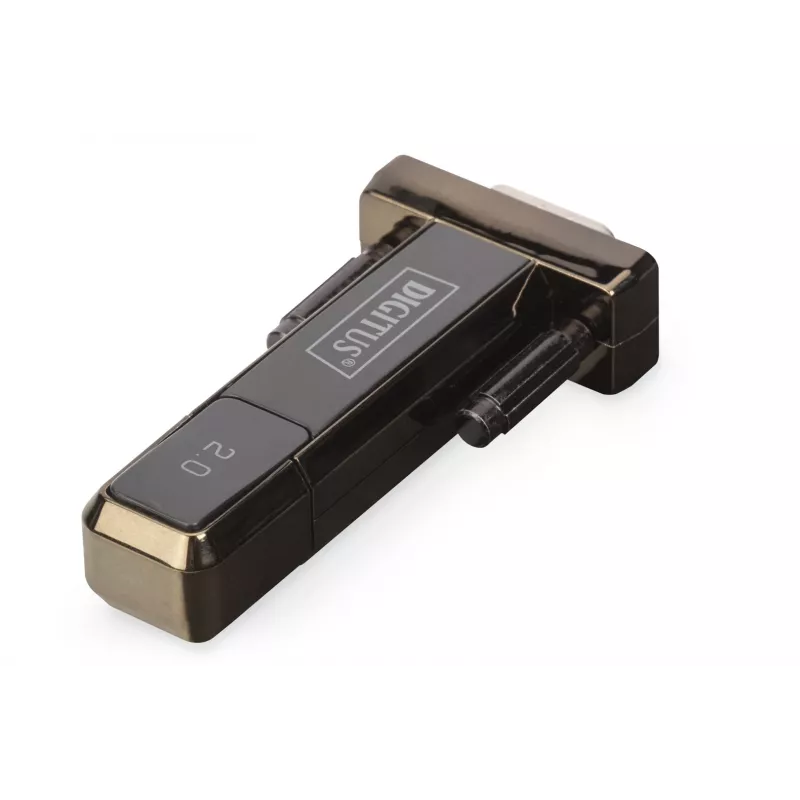 DIGITUS Convertidor USB 2.0 a serie DSUB 9M incl. cable USB-A 80 cm chipset FTDI USB 2.0 a RS232 (FT232RL)