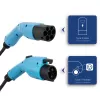 Akyga AK-EC-08 Cable de carga EV Type 2 a Type 1, monofásico, 32 A, 7,2 kW, 6 m