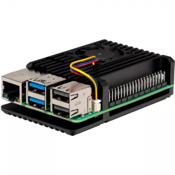 Joy-IT Armor Case BLOCK ACTIVE carcasa SBC compatible con placas de desarrollo Raspberry Pi (RB-AlucaseP5-07FAN)