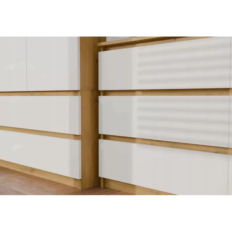 Cómoda 6 cajones 120 cm Top E Shop Malwa — Artisan Oak / blanco, aglomerado