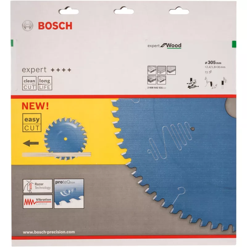 Bosch Expert for Wood hoja de sierra circular 2608642531, 305 mm, 72 dientes, orificio de 30 mm