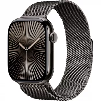 Apple Watch Series 10 GPS + Cellular 46mm carcasa de titanio pizarra con correa Milanesa pizarra - M/L (MWYW3QF/A)