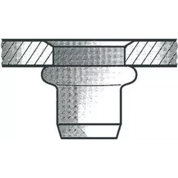 Tuerca remachable GESIPA St M6x9x15,5 cabeza pequeña KS, rango de agarre 0,25–3,5 mm, pack de 250