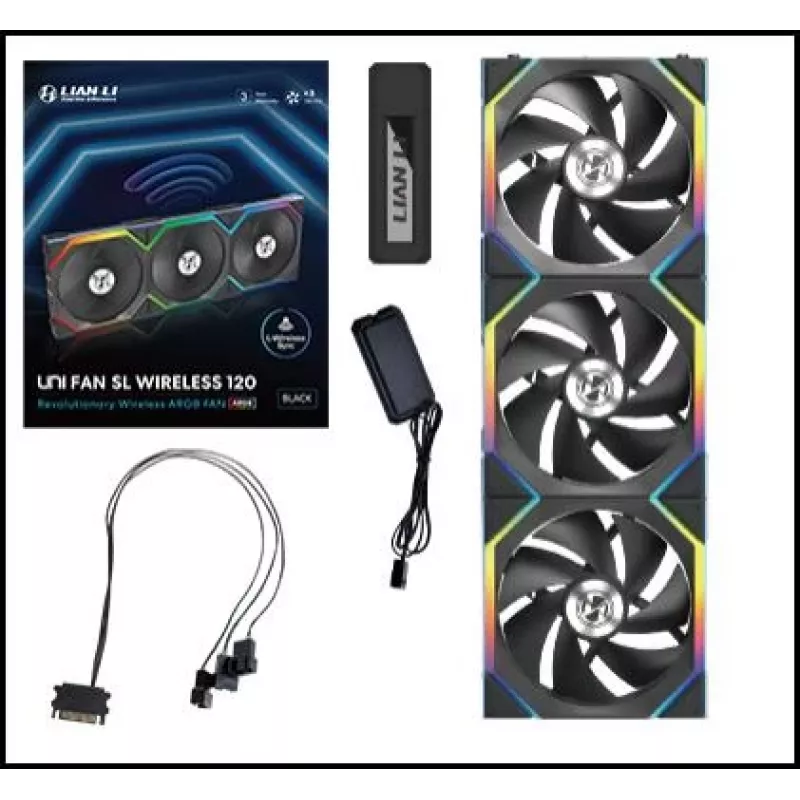 LIAN LI UNI FAN SL Wireless 120 ARGB Negro pack de 3