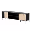 Mueble RTV Cama MERCI 180 x 40 x 53.5 cm negro/roble artisan