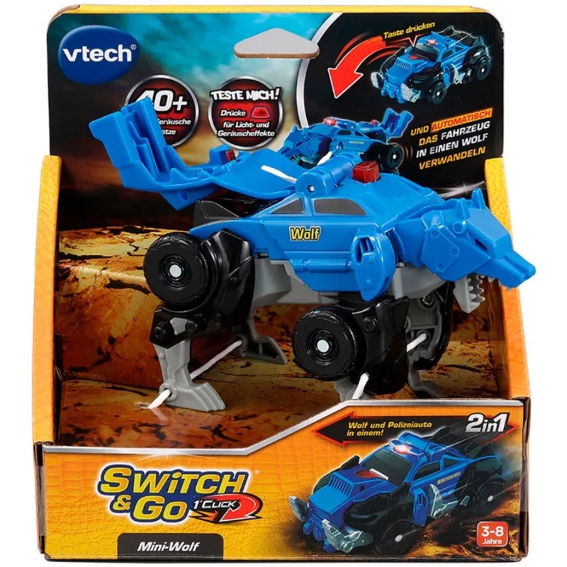 Switch & Go Dinos - OneClick-Mini-Wolf, figura de juego
