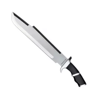 Cuchillo de supervivencia cinema classic CC-PDT — hoja de acero inoxidable 375 mm, longitud total 525 mm, empuñadura de acero inoxidable, funda de plástico negra, 1 kg