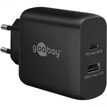 Goobay 65411 cargador para dispositivos móviles auriculares - smartphone - tablet negro AC carga rápida interior (65411)