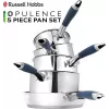 Juego de ollas Russell Hobbs RH01179EU, 5 piezas, azul