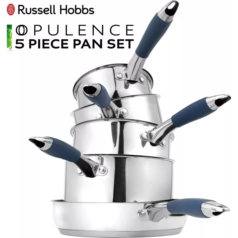 Juego de ollas Russell Hobbs RH01179EU, 5 piezas, azul