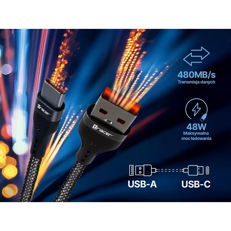 Tracer 47486 cable USB A - Lightning M/M 1m rojo